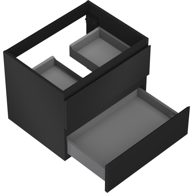 Mexen Orio meuble de salle de bain sous-vasque 60 cm, 2 tiroirs, noir mat - 91A10-06047-2-BFF71