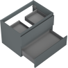 Mexen Orio armoire de salle de bain sous-lavabo 70 cm, 2 tiroirs, graphite mat - 91A10-07047-2-BFF66