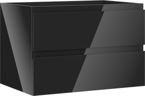 Mexen Orio meuble de salle de bain sous lavabo 70 cm, 2 tiroirs, noir brillant - 91A10-07047-2-BFF70