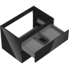 Mexen Orio meuble de salle de bains sous le lavabo 70 cm, 2 tiroirs, noir brillant - 91A10-07047-2-BFF70