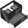 Mexen Orio meuble de salle de bains sous le lavabo 70 cm, 2 tiroirs, noir brillant - 91A10-07047-2-BFF70