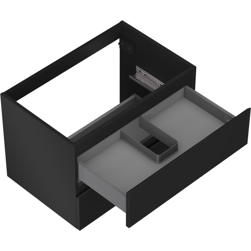 Mexen Orio meuble de salle de bain sous-lavabo 70 cm, 2 tiroirs, noir mat - 91A10-07047-2-BFF71
