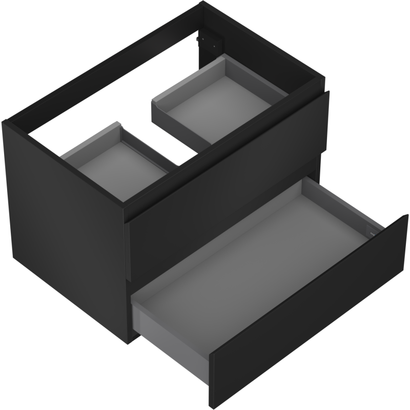 Mexen Orio meuble de salle de bain sous-lavabo 70 cm, 2 tiroirs, noir mat - 91A10-07047-2-BFF71
