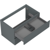 Mexen Orio meuble de salle de bain sous-lavabo 80 cm, 2 tiroirs, graphite mat - 91A10-08047-2-BFF66
