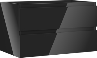 Mexen Orio meuble de salle de bain sous-lavabo 80 cm, 2 tiroirs, noir brillant - 91A10-08047-2-BFF70