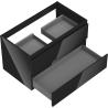 Mexen Orio meuble lavabo 80 cm, 2 tiroirs, noir brillant - 91A10-08047-2-BFF70