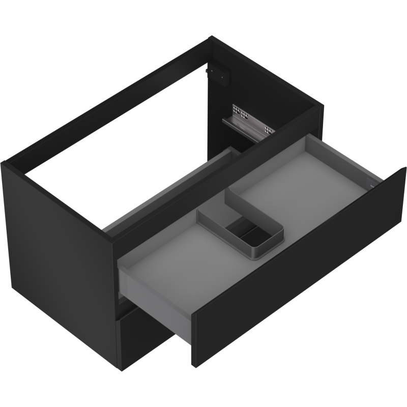 Mexen Orio meuble de salle de bain sous-lavabo 80 cm, 2 tiroirs, noir mat - 91A10-08047-2-BFF71