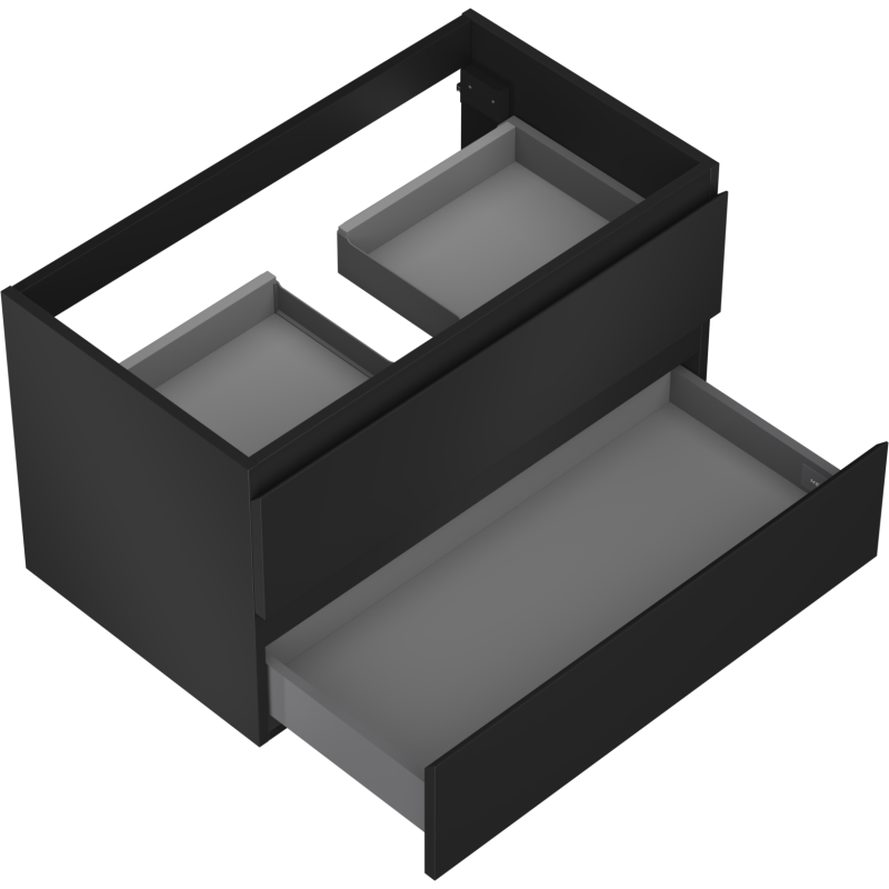 Mexen Orio meuble de salle de bain sous-lavabo 80 cm, 2 tiroirs, noir mat - 91A10-08047-2-BFF71
