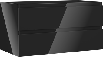 Mexen Orio meuble de salle de bains sous vasque 90 cm, 2 tiroirs, noir brillant - 91A10-09047-2-BFF70