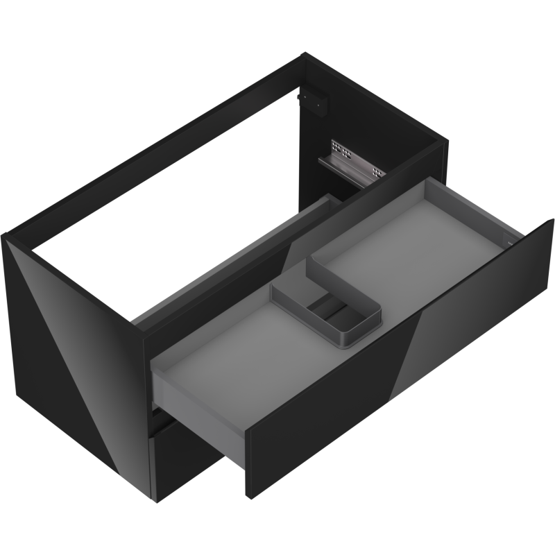 Mexen Orio meuble de salle de bains sous vasque 90 cm, 2 tiroirs, noir brillant - 91A10-09047-2-BFF70