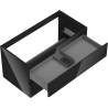 Mexen Orio meuble de salle de bain sous lavabo 90 cm, 2 tiroirs, noir brillant - 91A10-09047-2-BFF70