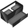 Mexen Orio meuble de salle de bain sous lavabo 90 cm, 2 tiroirs, noir brillant - 91A10-09047-2-BFF70