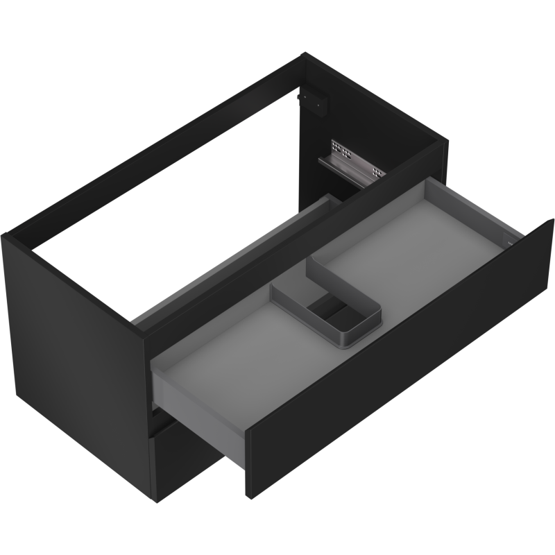Mexen Orio meuble de salle de bain sous-lavabo 90 cm, 2 tiroirs, noir mat - 91A10-09047-2-BFF71