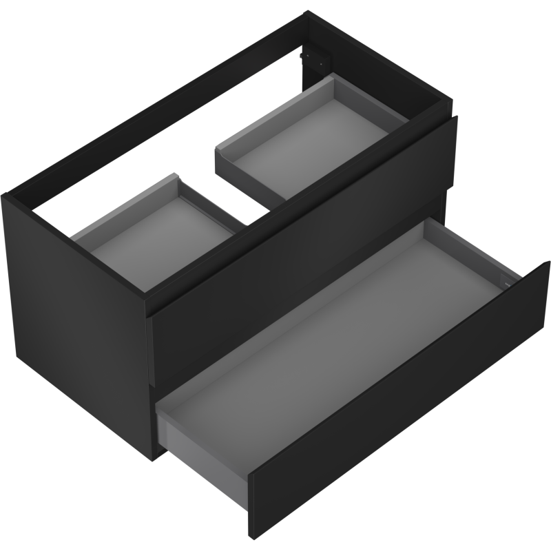 Mexen Orio meuble de salle de bain sous-lavabo 90 cm, 2 tiroirs, noir mat - 91A10-09047-2-BFF71