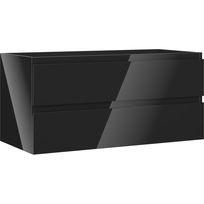 Mexen Orio meuble de salle de bain sous lavabo 100 cm, 2 tiroirs, noir brillant - 91A10-10047-2-BFF70