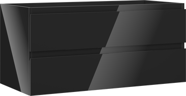 Mexen Orio meuble de salle de bain sous lavabo 100 cm, 2 tiroirs, noir brillant - 91A10-10047-2-BFF70