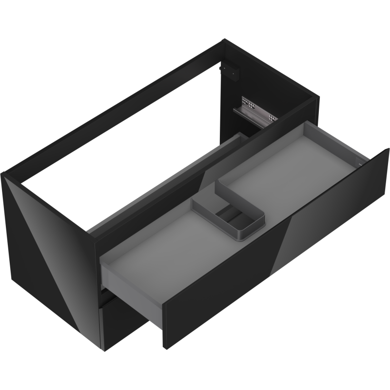 Mexen Orio meuble de salle de bain sous lavabo 100 cm, 2 tiroirs, noir brillant - 91A10-10047-2-BFF70