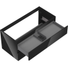 Mexen Orio meuble de salle de bains pour lavabo 100 cm, 2 tiroirs, noir brillant - 91A10-10047-2-BFF70