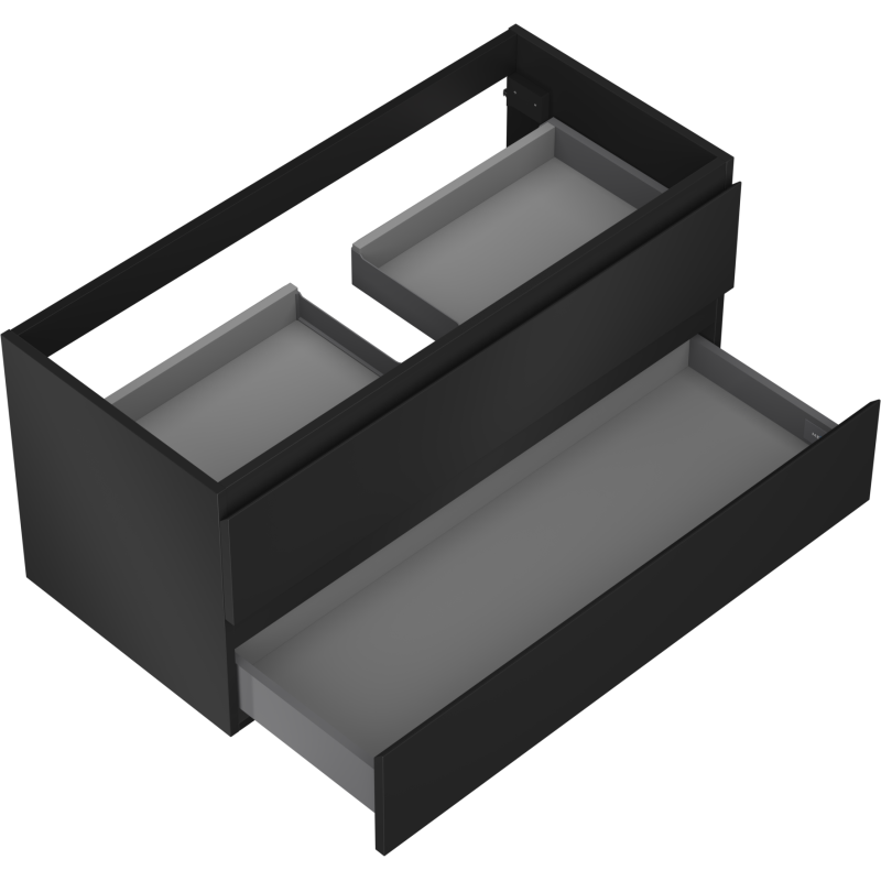 Mexen Orio meuble de salle de bains sous-lavabo 100 cm, 2 tiroirs, noir mat - 91A10-10047-2-BFF71