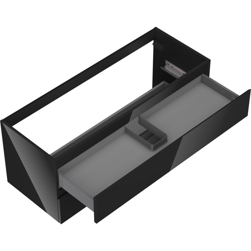 Mexen Orio meuble de salle de bain sous lavabo 120 cm, 2 tiroirs, noir brillant - 91A10-12047-2-BFF70