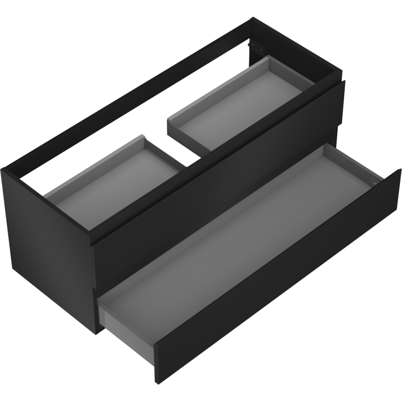Mexen Orio meuble de salle de bains sous-vasque 120 cm, 2 tiroirs, noir mat - 91A10-12047-2-BFF71