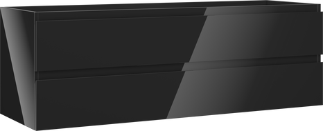 Mexen Orio armoire de salle de bain sous-lavabo 140 cm, 2 tiroirs, noir brillant - 91A10-14047-2-BFF70