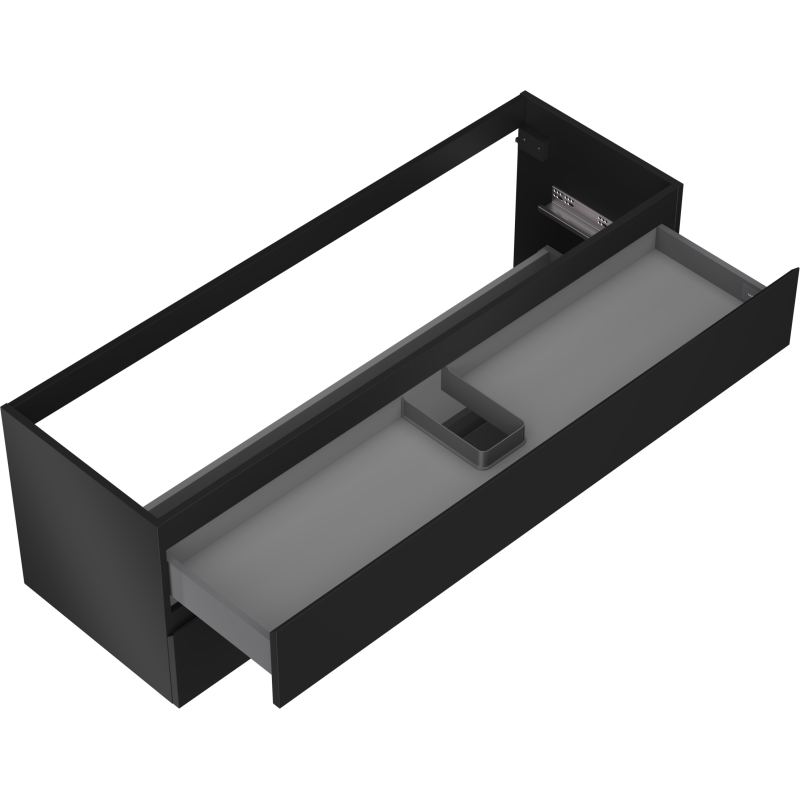 Mexen Orio meuble de salle de bain sous lavabo 140 cm, 2 tiroirs, noir mat - 91A10-14047-2-BFF71