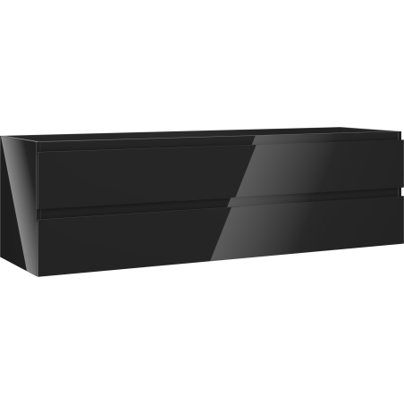 Meuble de salle de bains sous lavabo Mexen Orio 160 cm, 2 tiroirs, noir brillant - 91A10-16047-2-BFF70