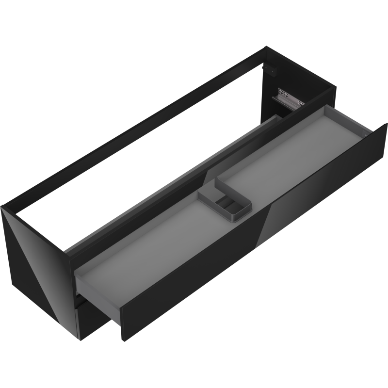 Mexen Orio meuble de salle de bain sous-lavabo 160 cm, 2 tiroirs, noir brillant - 91A10-16047-2-BFF70
