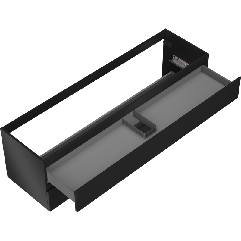 Mexen Orio meuble de salle de bain sous-lavabo 160 cm, 2 tiroirs, noir mat - 91A10-16047-2-BFF71