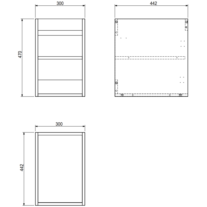 Mexen Orio armoire de salle de bain sous lavabo 30 cm, 1 porte, blanc brillant - 91A11-03047-1-BF00