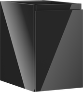 Mexen Orio armoire de salle de bain sous vasque 30 cm, 1 porte, noir brillant - 91A11-03047-1-BF70
