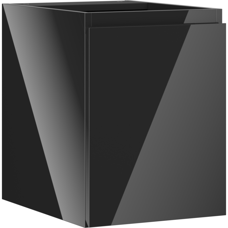 Mexen Orio meuble sous-vasque de salle de bain 35 cm, 1 porte, noir brillant - 91A11-03547-1-BF70