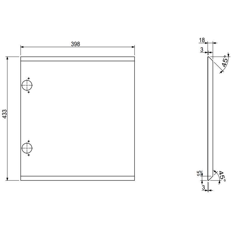 Mexen Orio meuble de salle de bains sous-lavabo 40 cm, 1 porte, noir brillant - 91A11-04047-1-BF70