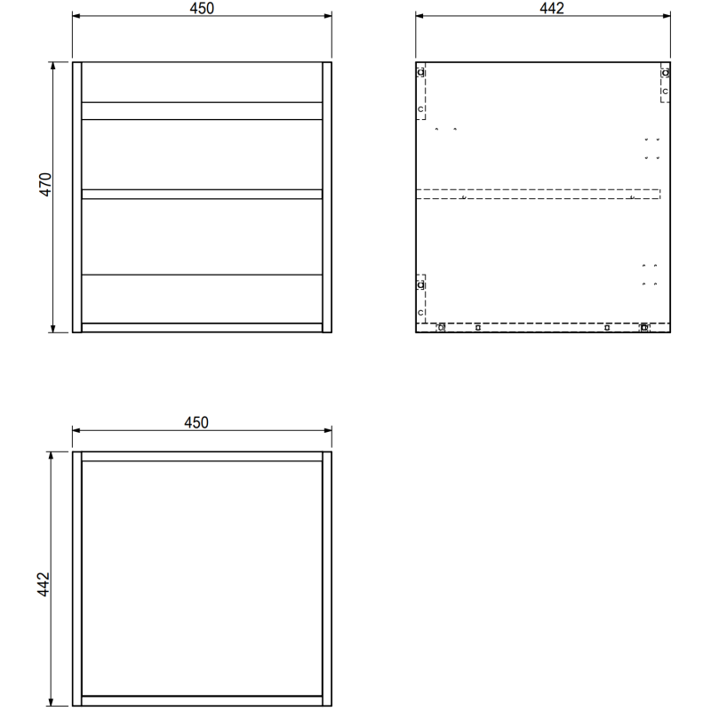 Mexen Orio meuble de salle de bain sous lavabo 45 cm, 1 porte, blanc mat - 91A11-04547-1-BF01