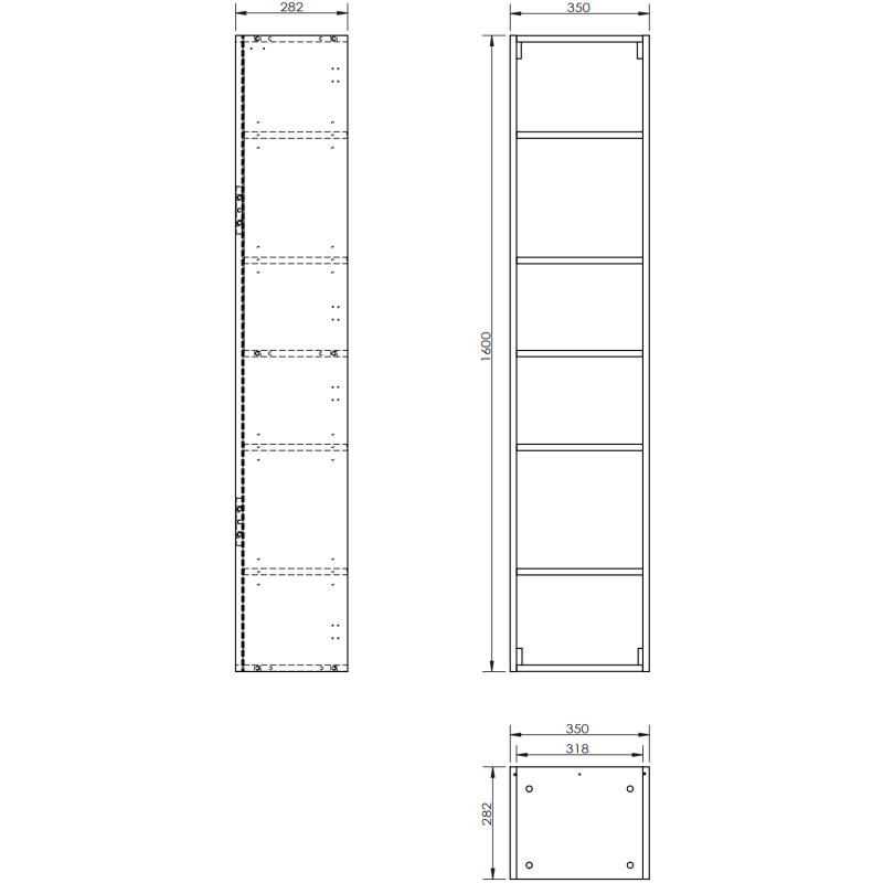 Mexen Orio colonne de salle de bain 35 cm, 1 porte, graphite mat - 91A11-03016-1-BF66