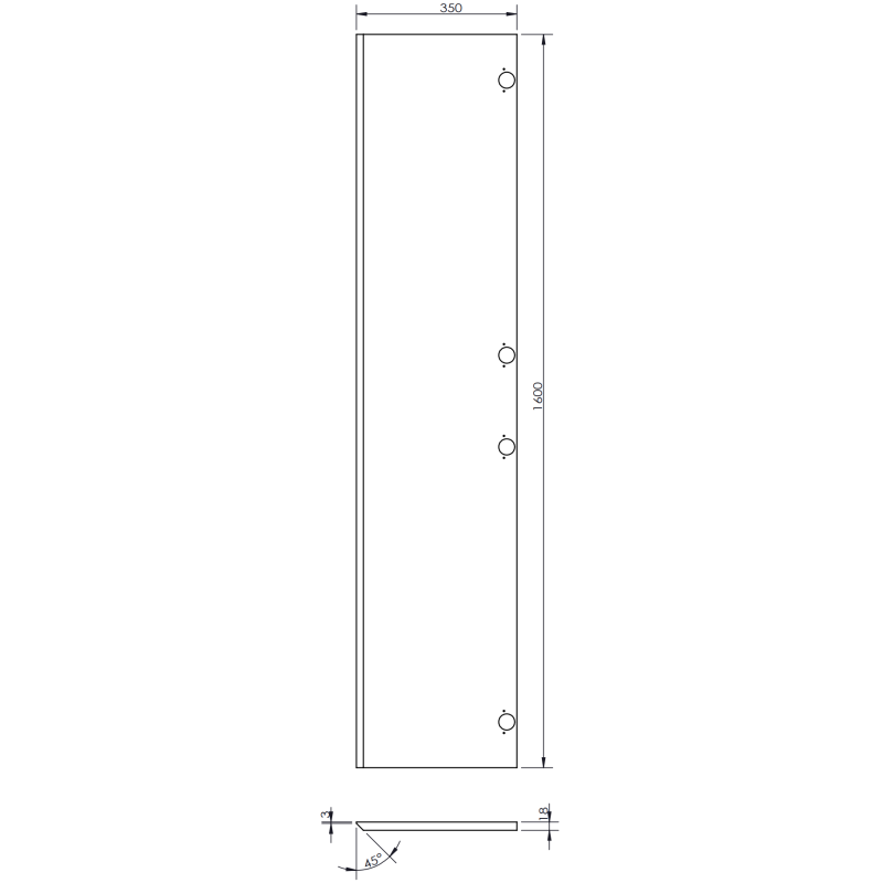 Mexen Orio colonne de salle de bain 35 cm, 1 porte, graphite mat - 91A11-03016-1-BF66