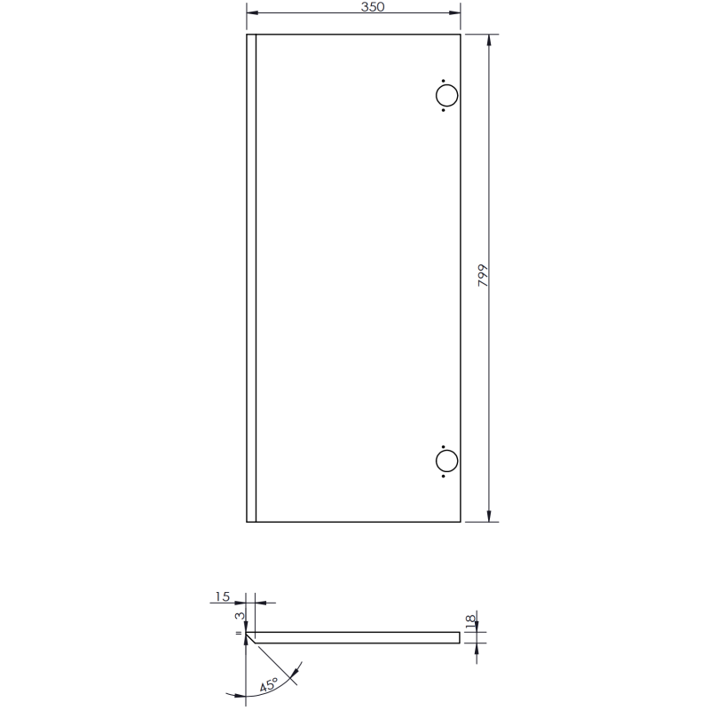Mexen Orio colonne de salle de bain 35 cm, 2 portes, graphite mat - 91A11-03016-2-BF66