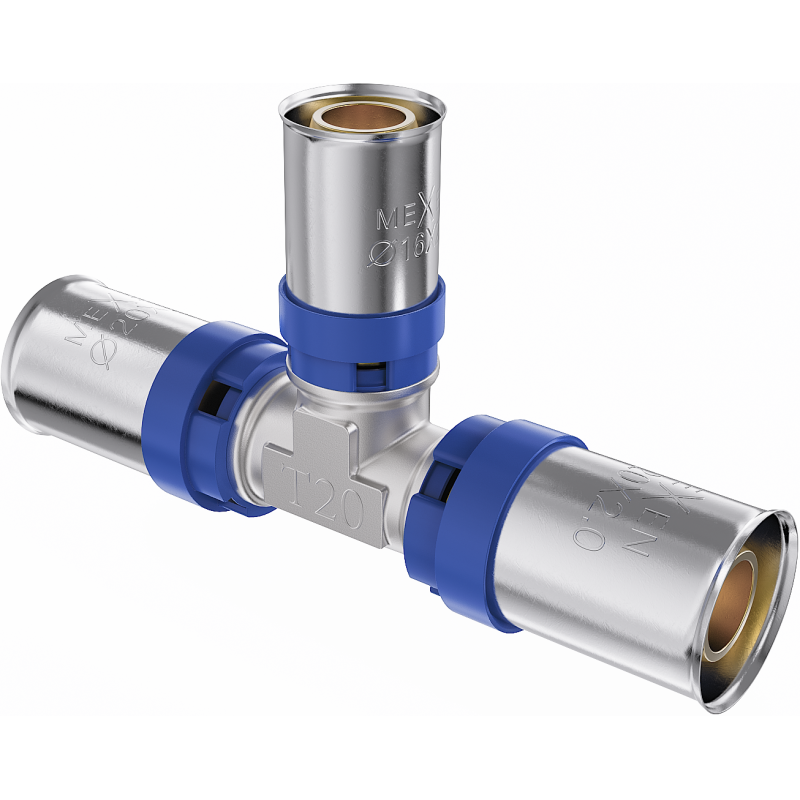 Mexen PEX-P Té de réduction à sertir, pressé PEX 25 x 16 x 25 - W97131-251625-00