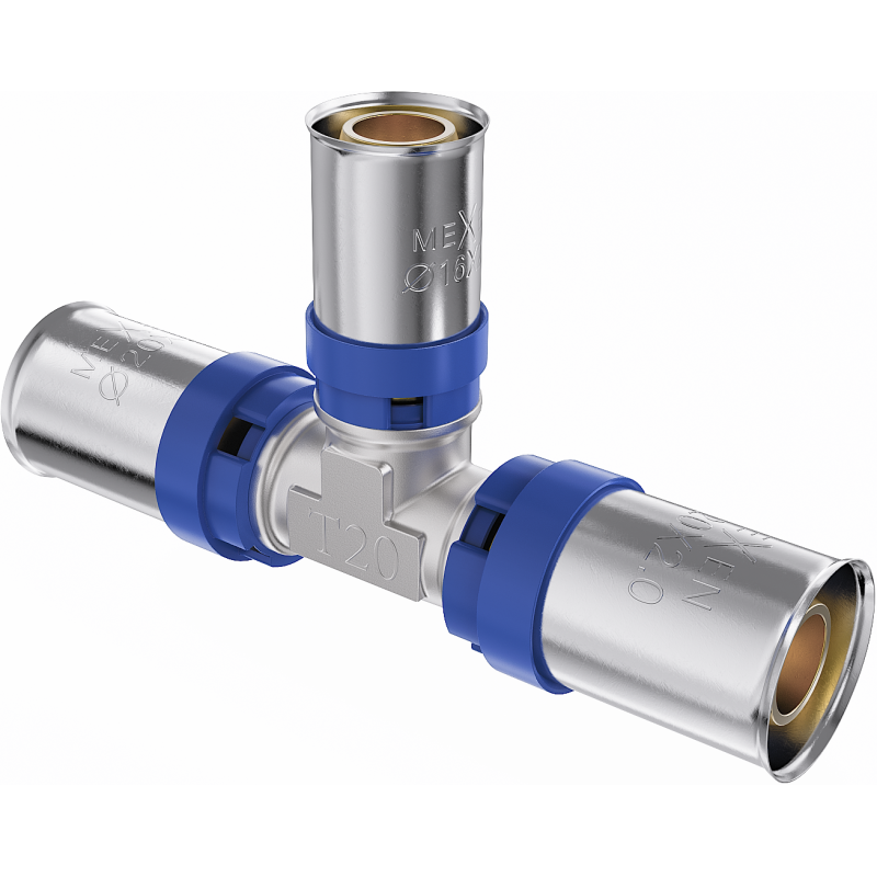 Mexen PEX-P té de réduction à sertir, pressé PEX 25 x 20 x 25 - W97131-252025-00