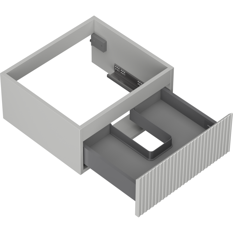 Mexen Rivel meuble de salle de bain sous-vasque 50 cm, 1 tiroir, rainuré, gris mat - 91A20-05023-1-BF62