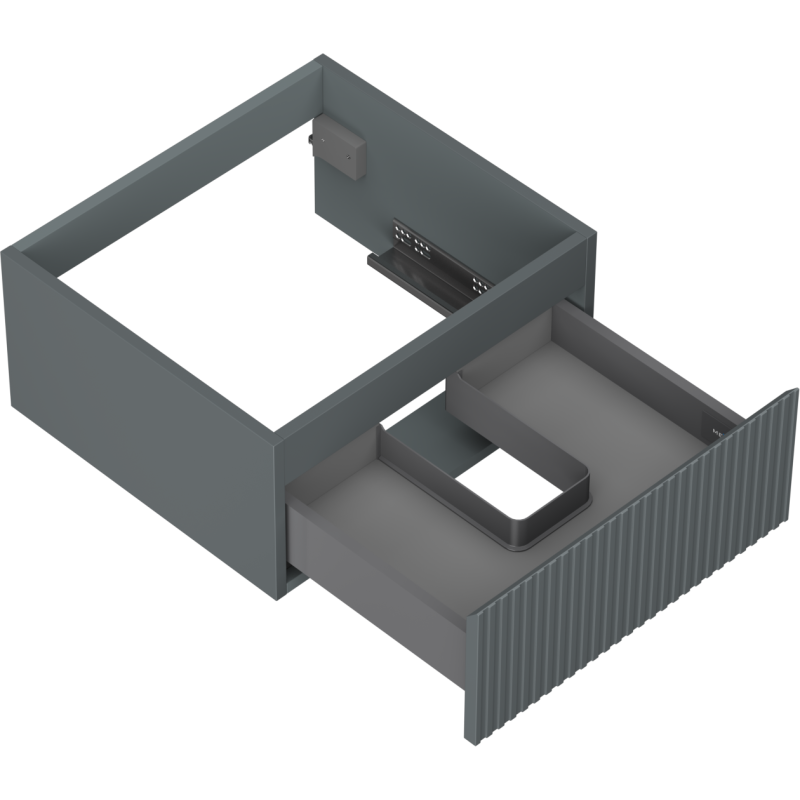 Mexen Rivel meuble de salle de bain sous lavabo 50 cm, 1 tiroir, rainuré, graphite mat - 91A20-05023-1-BF66