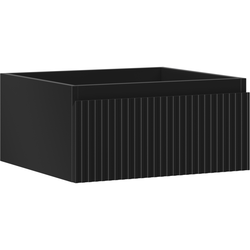 Mexen Rivel meuble de salle de bain sous lavabo 50 cm, 1 tiroir, rainuré, noir mat - 91A20-05023-1-BF71