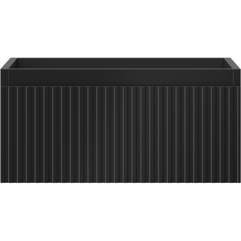 Mexen Rivel meuble de salle de bain sous lavabo 50 cm, 1 tiroir, rainuré, noir mat - 91A20-05023-1-BF71