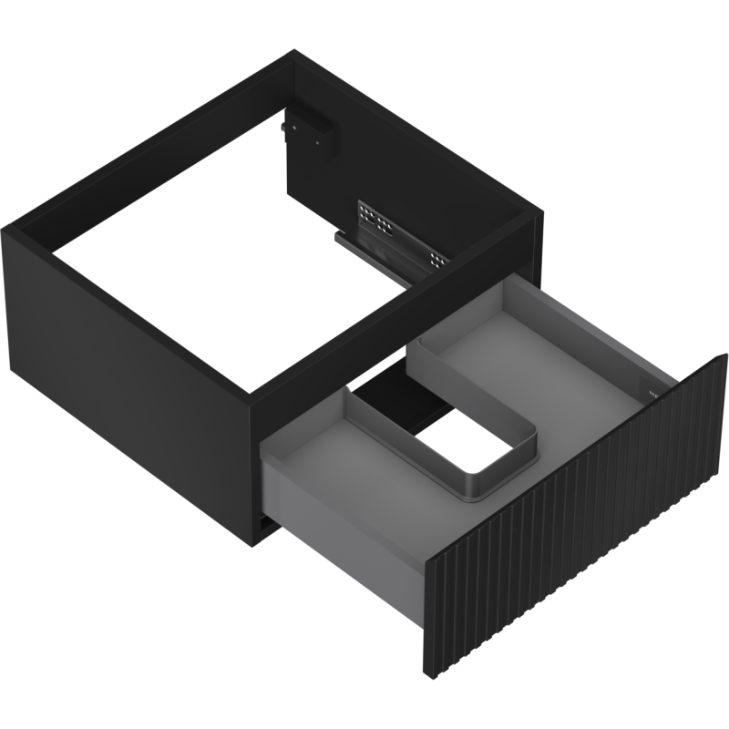 Mexen Rivel meuble de salle de bain sous lavabo 50 cm, 1 tiroir, rainuré, noir mat - 91A20-05023-1-BF71