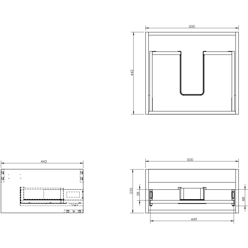 Mexen Rivel armoire de salle de bain sous lavabo 50 cm, 1 tiroir, rainurée, chêne - 91A20-05023-1-BF81