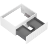 Mexen Rivel meuble de salle de bain 60 cm, 1 tiroir, rainuré, blanc mat - 91A20-06023-1-BF01