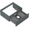 Mexen Rivel meuble de salle de bain sous-lavabo 60 cm, 1 tiroir, cannelé, graphite mat - 91A20-06023-1-BF66