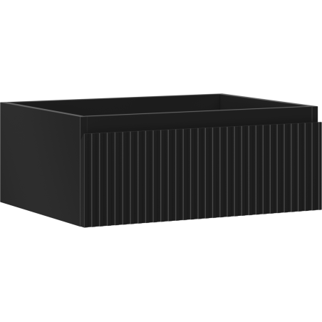 Mexen Rivel meuble de salle de bain sous-vasque 60 cm, 1 tiroir, rainuré, noir mat - 91A20-06023-1-BF71