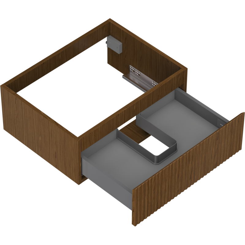 Mexen Rivel meuble de salle de bain sous-lavabo 60 cm, 1 tiroir, rainuré, noyer - 91A20-06023-1-BF86